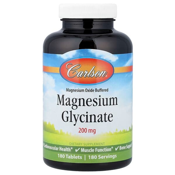 Carlson Magnesium Glycinate Tablets, 180 Count