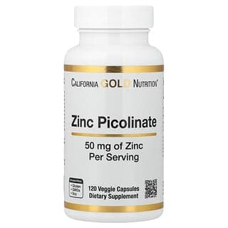 California Gold Nutrition, Zinc Picolinate, 50 mg, 120 Veg Capsules