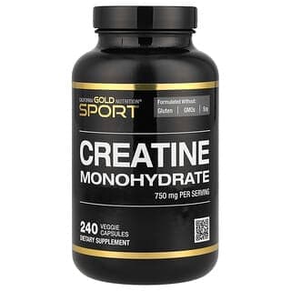 California Gold Nutrition, Sport, Pure Creatine Monohydrate, 750 mg, 240 Veggie Capsules
