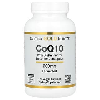 California Gold Nutrition, CoQ10 with Bioperine® and Black Pepper Extract, Enhanced Bioavailability, 200 mg, 120 Veggie Capsules