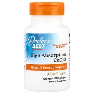 Doctor's Best, High Absorption CoQ10, 100 mg, 120 Soft Gel Capsules