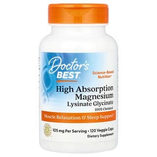 Doctor's Best High Absorption Magnesium, 120 Veggie Caps