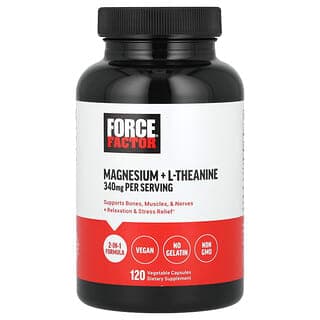 Force Factor Magnesium + L-Theanine Vegetable Capsules, 120 Count