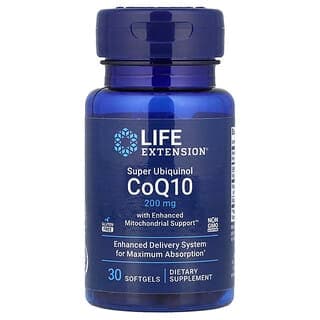 Life Extension, Super Ubiquinol CoQ10 with Enhanced Mitochondrial Support, 200 mg, 30 Softgels