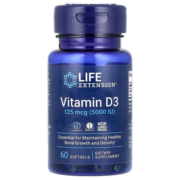 Life Extension Vitamin D3, 125 mcg (5,000 IU), 90 Count
