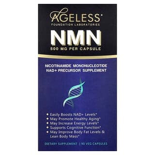 Ageless Foundation Laboratories NMN 500 mg, 90 Capsules
