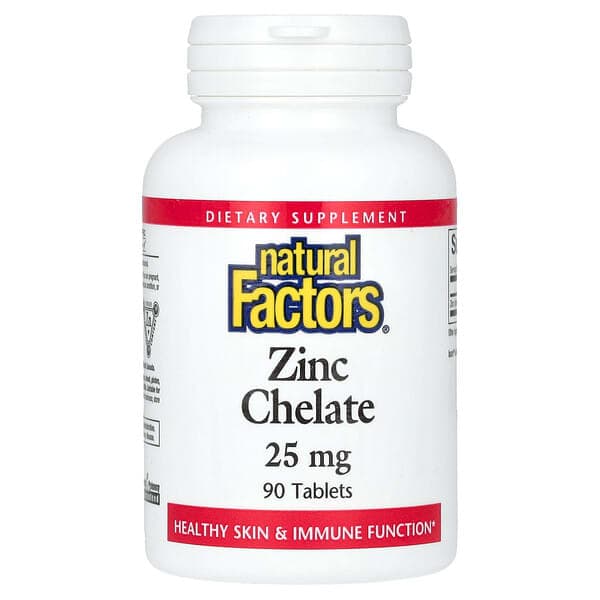 Natural Factors Zinc Chelate, 25 mg