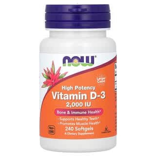 NOW Foods Vitamin D-3 2,000 IU, 240 Softgels