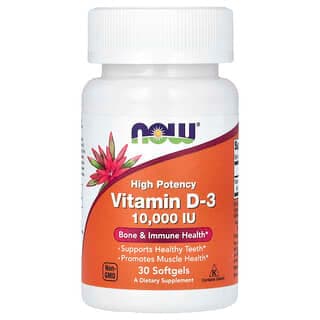 NOW Foods Vitamin D-3, 10,000 IU, 30 Softgels