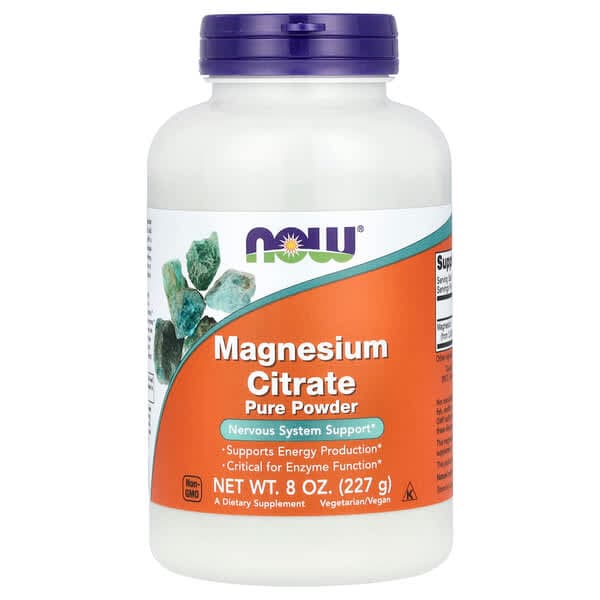 NOW Foods Magnesium Citrate Pure Powder, 8 oz