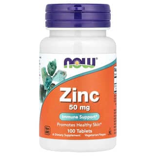 NOW Foods Zinc 50 mg, 100 Tablets