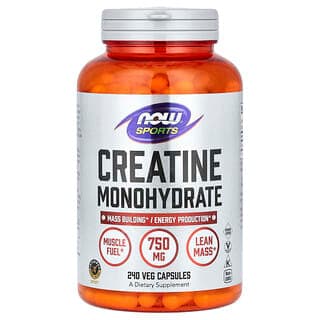 NOW Foods Creatine Monohydrate 750 mg, 240 Veg Capsules