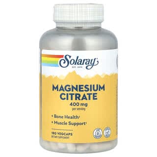 Solaray, Magnesium Citrate, 180 VegCaps (133 mg per Capsule)