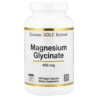 California Gold Nutrition, Magnesium Glycinate, 180 Veggie Capsules (133 mg per Capsule)