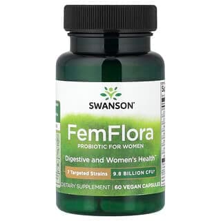 Swanson FemFlora Probiotic for Women, 9.8 billion CFU, 60 Vegan Capsules