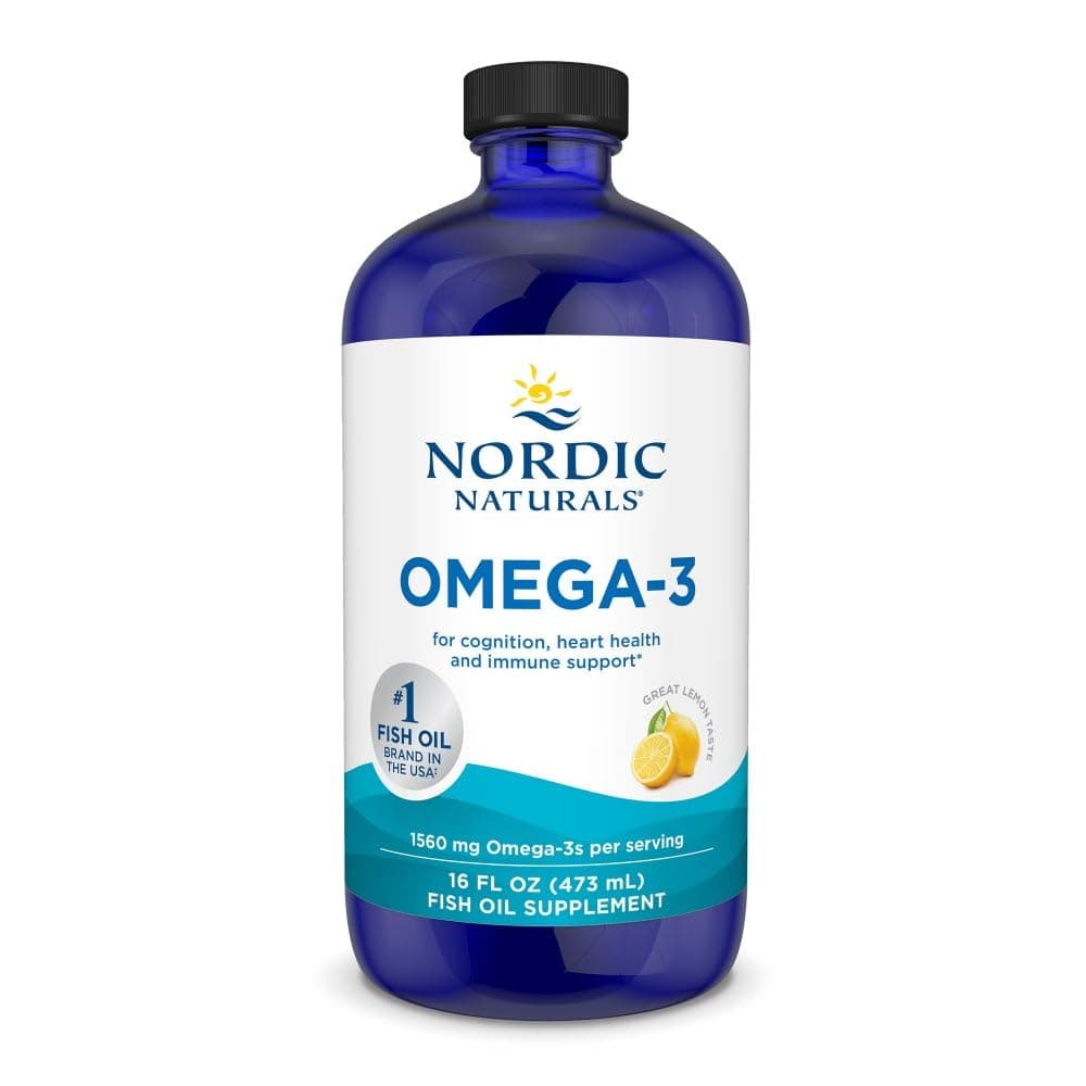 Nordic Naturals Omega-3, Lemon Flavor - 16 oz - 1560 mg Omega-3 - Fish Oil - EPA & DHA - Immune Support, Brain & Heart Health, Optimal Wellness - Non-GMO - 96 Servings