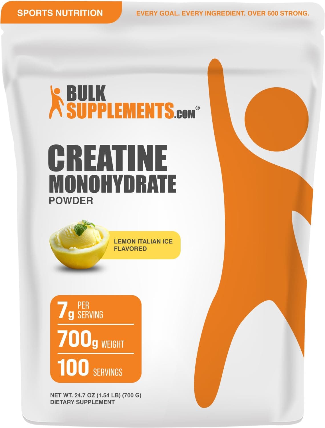 BulkSupplements Creatine Monohydrate Powder, 700g