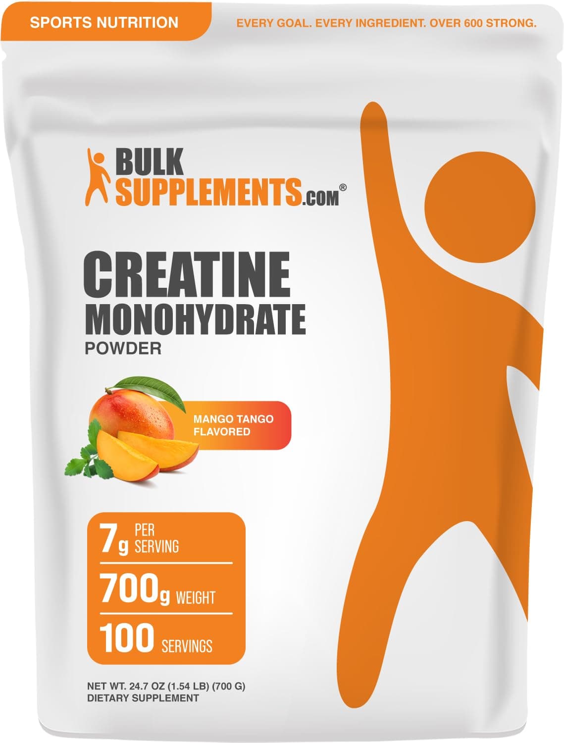 BulkSupplements Creatine Monohydrate Powder, 700g