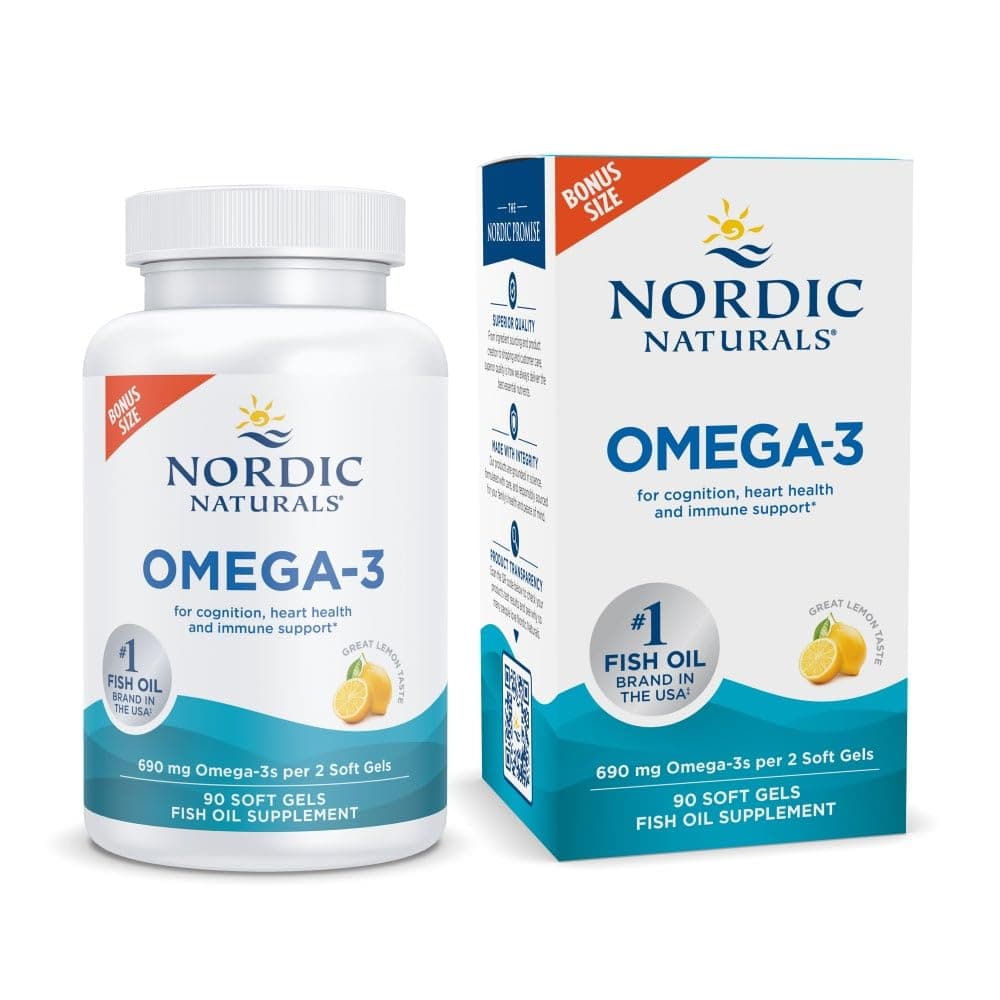 Nordic Naturals Omega-3 Lemon Flavor Soft Gels, 90 Count