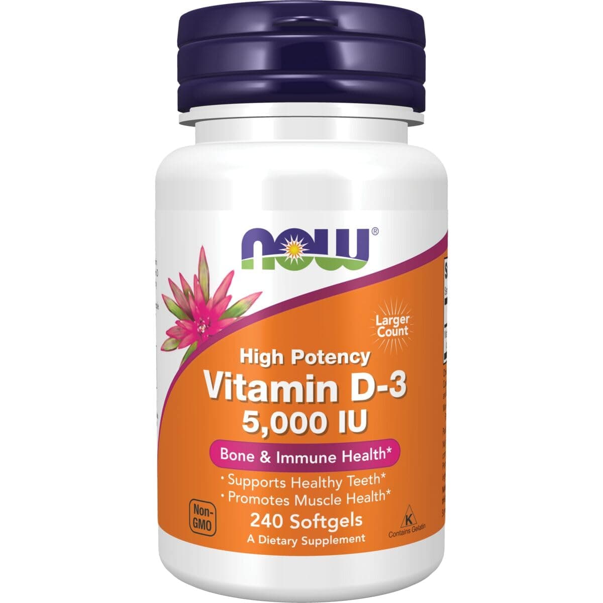 NOW Foods High Potency Vitamin D-3 5000 Iu 240 Sgels