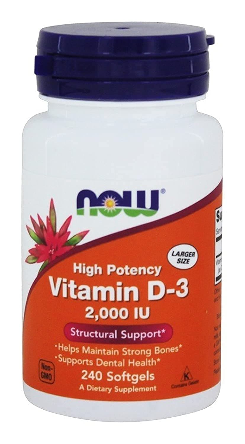 NOW Foods Vitamin D-3 High Potency, 2,000 IU, 240 Softgels