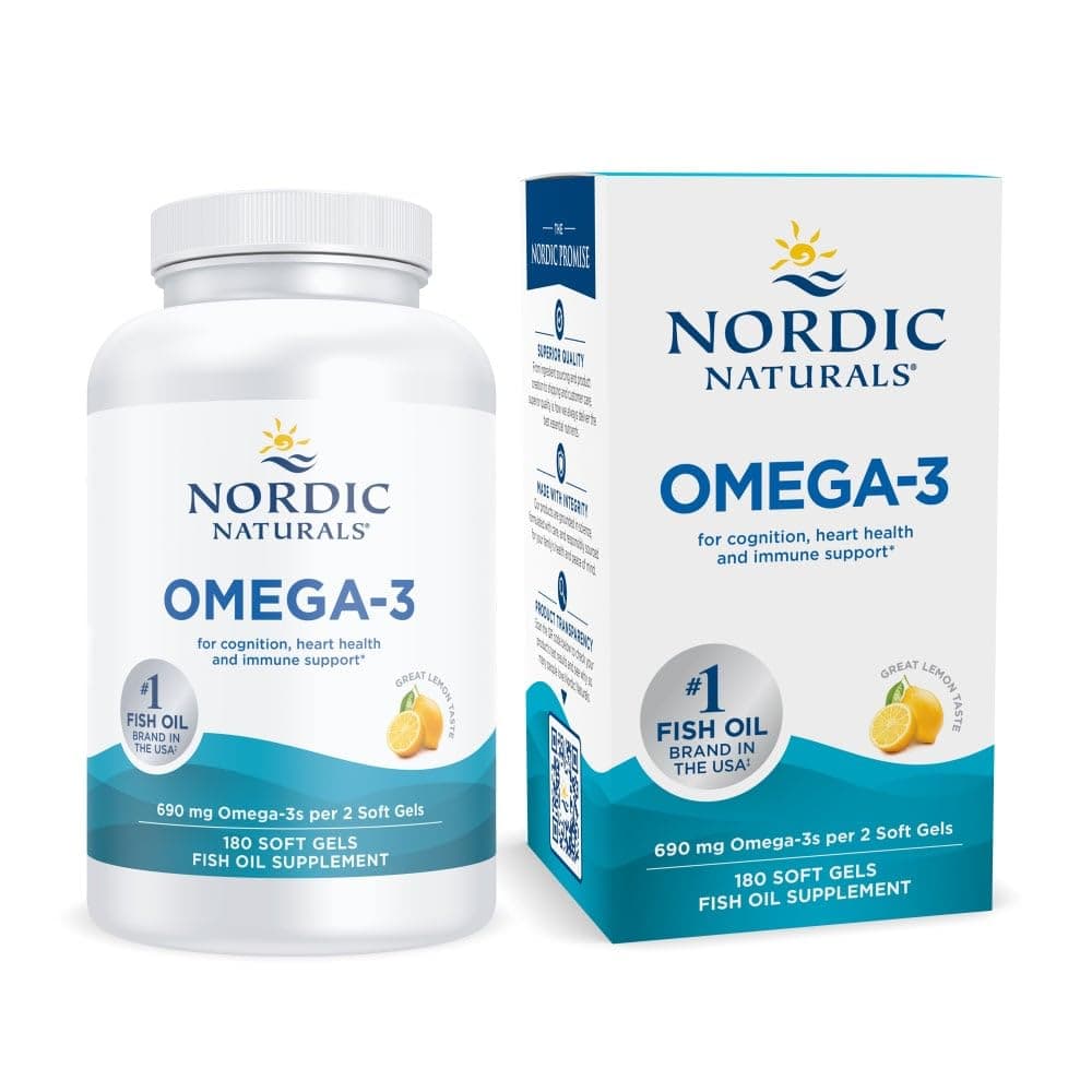 Nordic Naturals Omega-3, Lemon Flavor, 180 Soft Gels