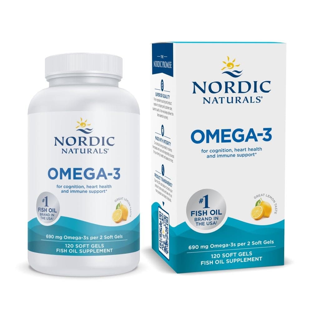 Nordic Naturals Omega-3 Lemon Flavor Soft Gels, 120 Count