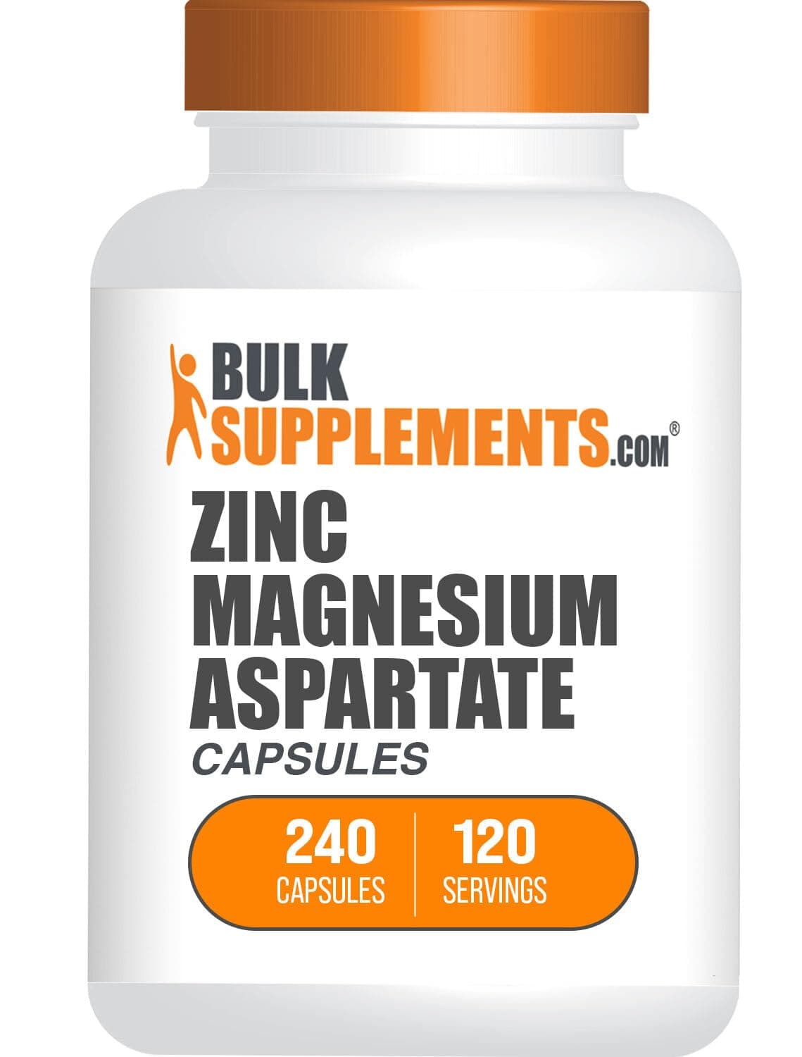 BulkSupplements Zinc Magnesium Aspartate Capsules, 240 Count