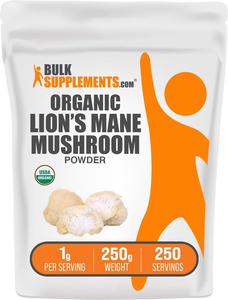 BulkSupplements Organic Lions Mane Mushroom Powder, 250g