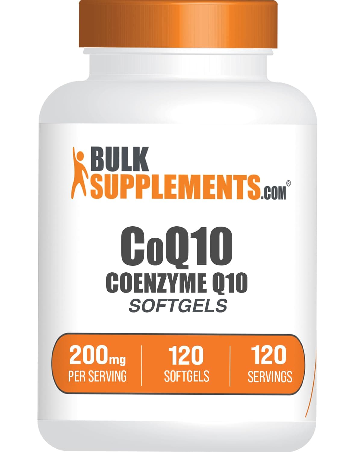 BulkSupplements com CoQ10 200mg Softgels - for Heart Health, Coenzyme Q10 200mg Supplement, Gluten Free, 1 Softgel per Serving, 120 Count (Pack of 1)