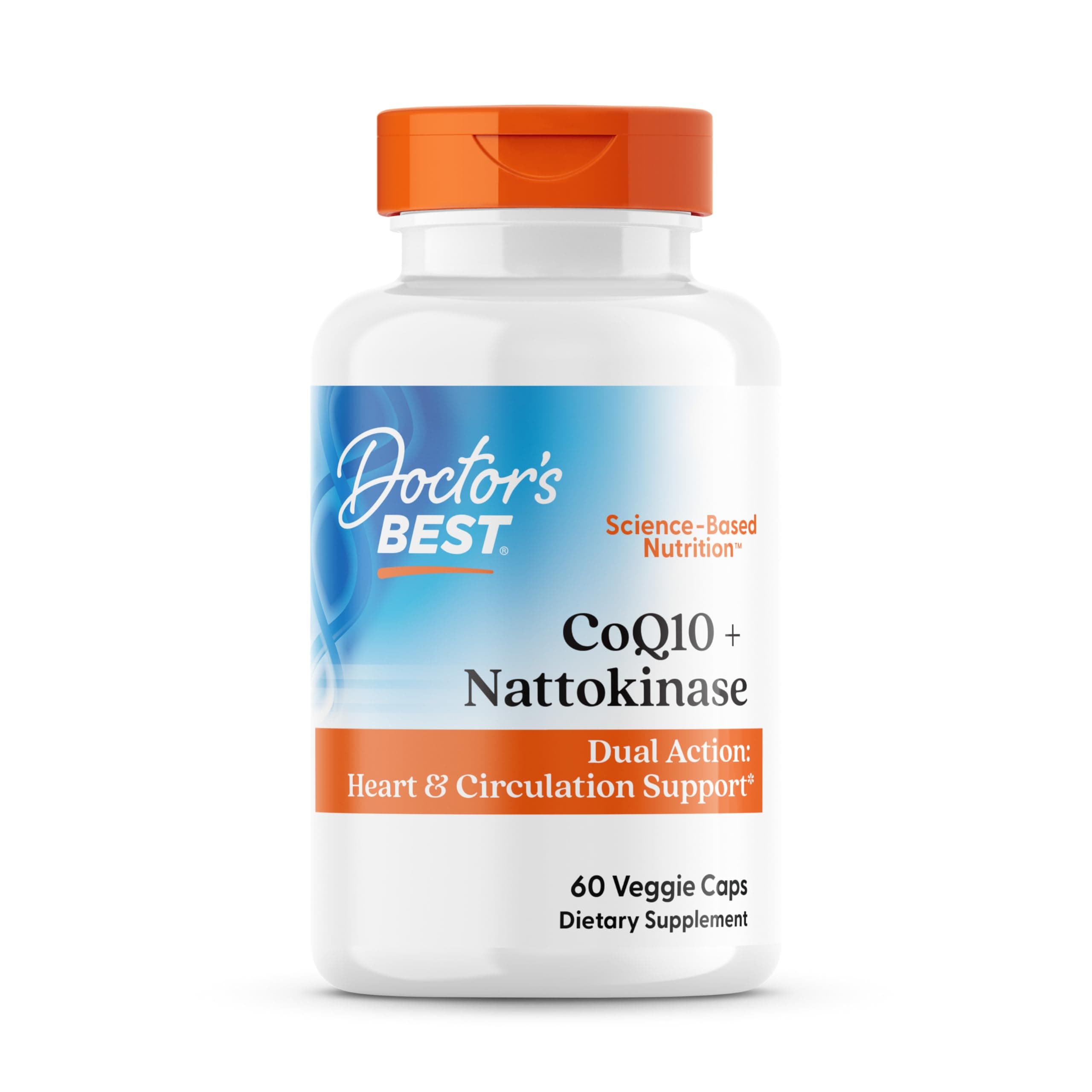 Doctor's BEST CoQ10 100 mg + Nattokinase 2,000 FU, 60 Veggie Caps