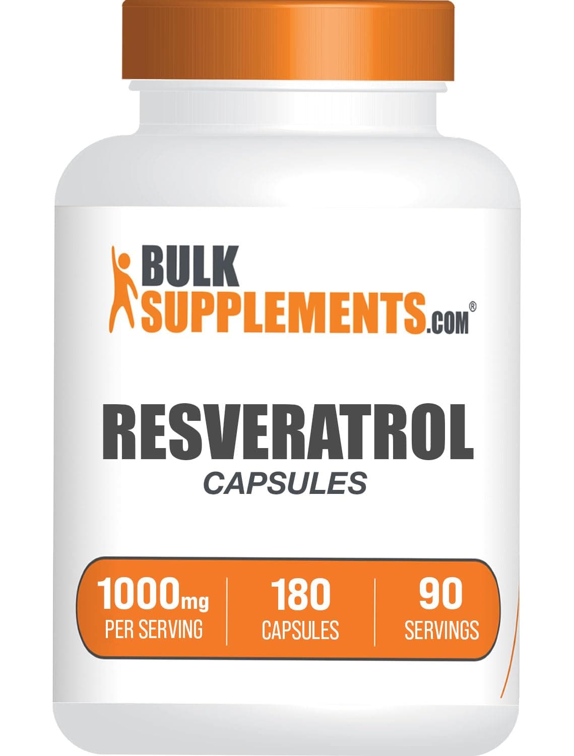 BulkSupplements com Resveratrol Capsules - Resveratrol Supplement, Antioxidants Supplement, Resveratrol 1000mg - Gluten Free, 2 Capsules per Serving, 180 Count (Pack of 1)