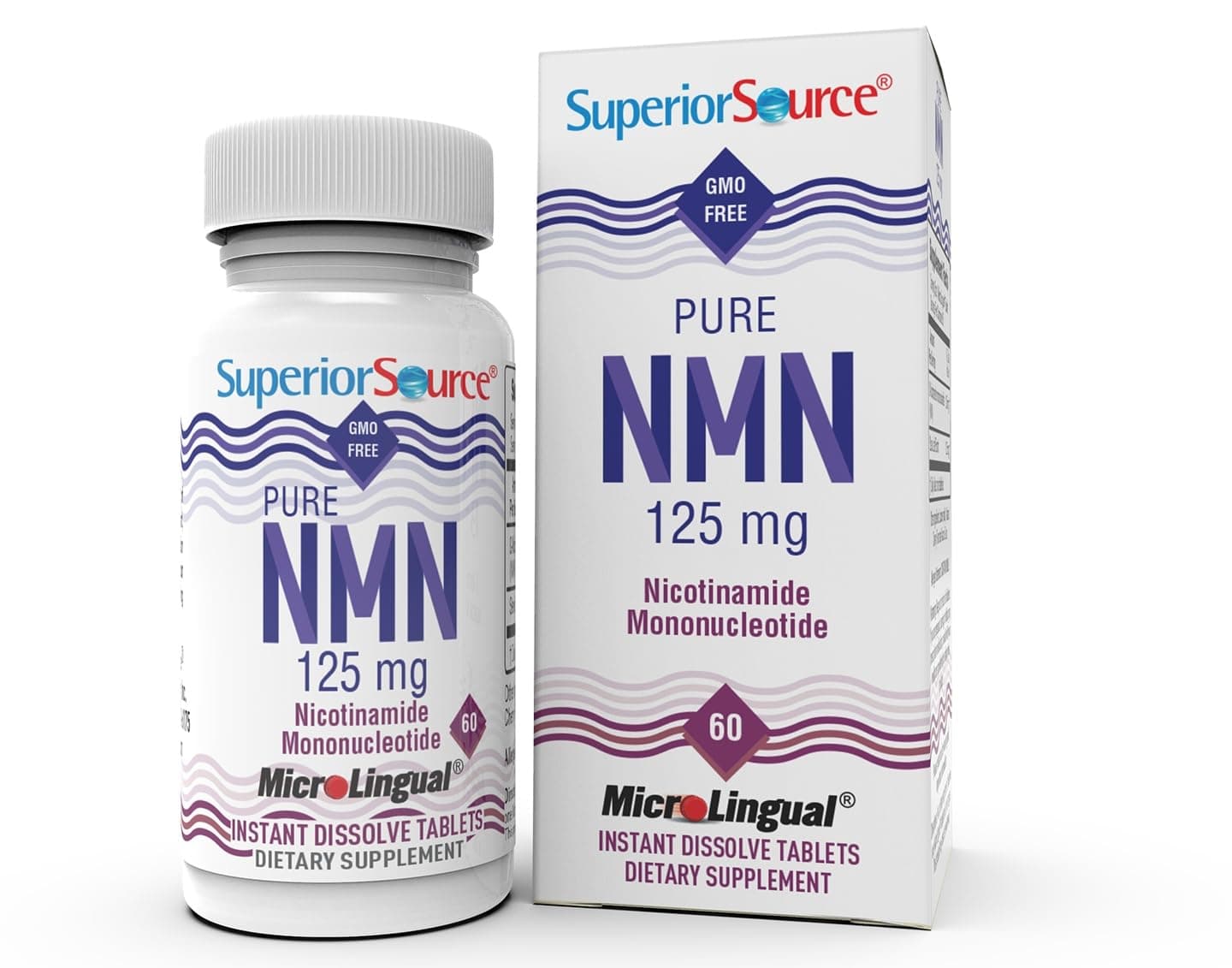 Superior Source Stabilized NMN (Nicotinamide Mononucleotide) 125 mg, Quick Dissolve Sublingual Tablets, 60 Ct, GMP Third Party Tested, Boost NAD+ & Cellular Energy Metabolism, Healthy Aging, Non-GMO