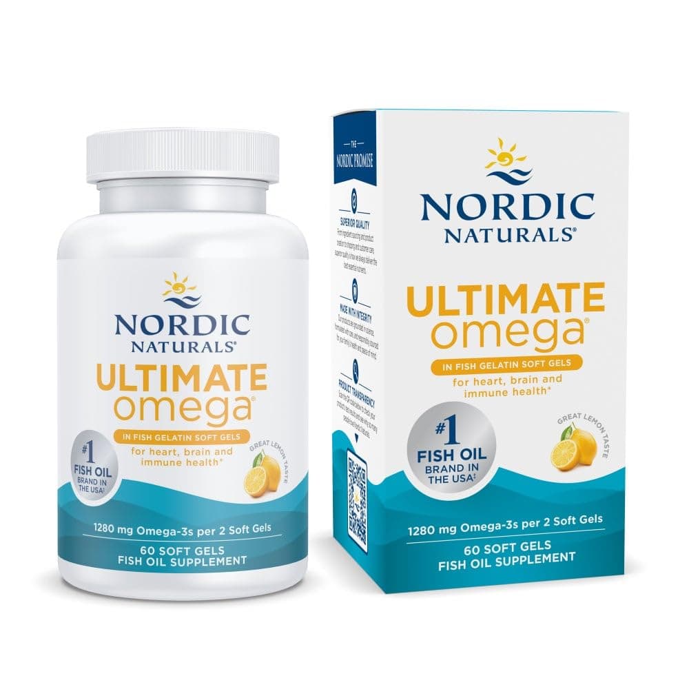 Nordic Naturals Ultimate Omega Fish Gelatin Softgels, 1280 mg, 60 Count