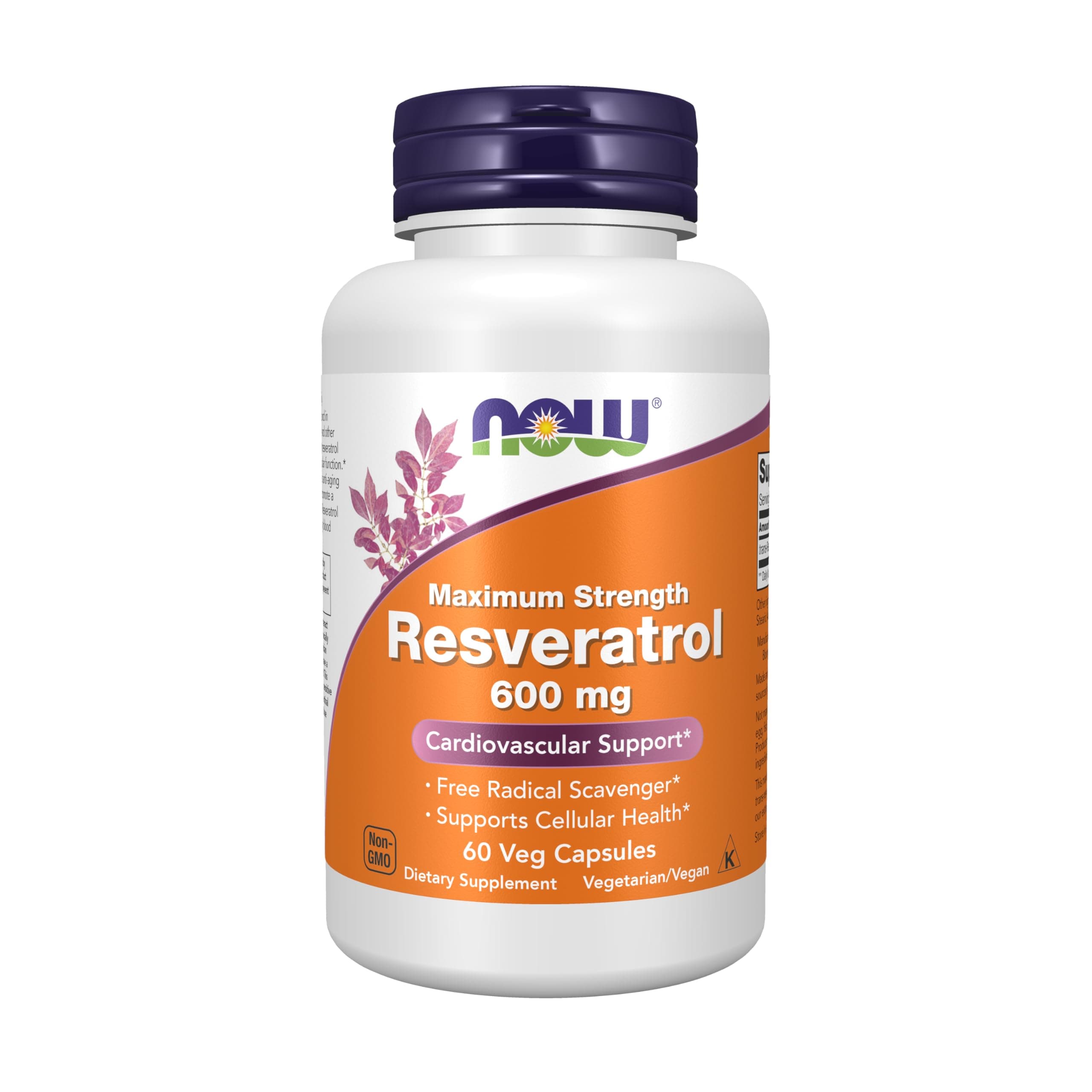 NOW Foods Maximum Strength Resveratrol 600 mg, 60 Veg Capsules