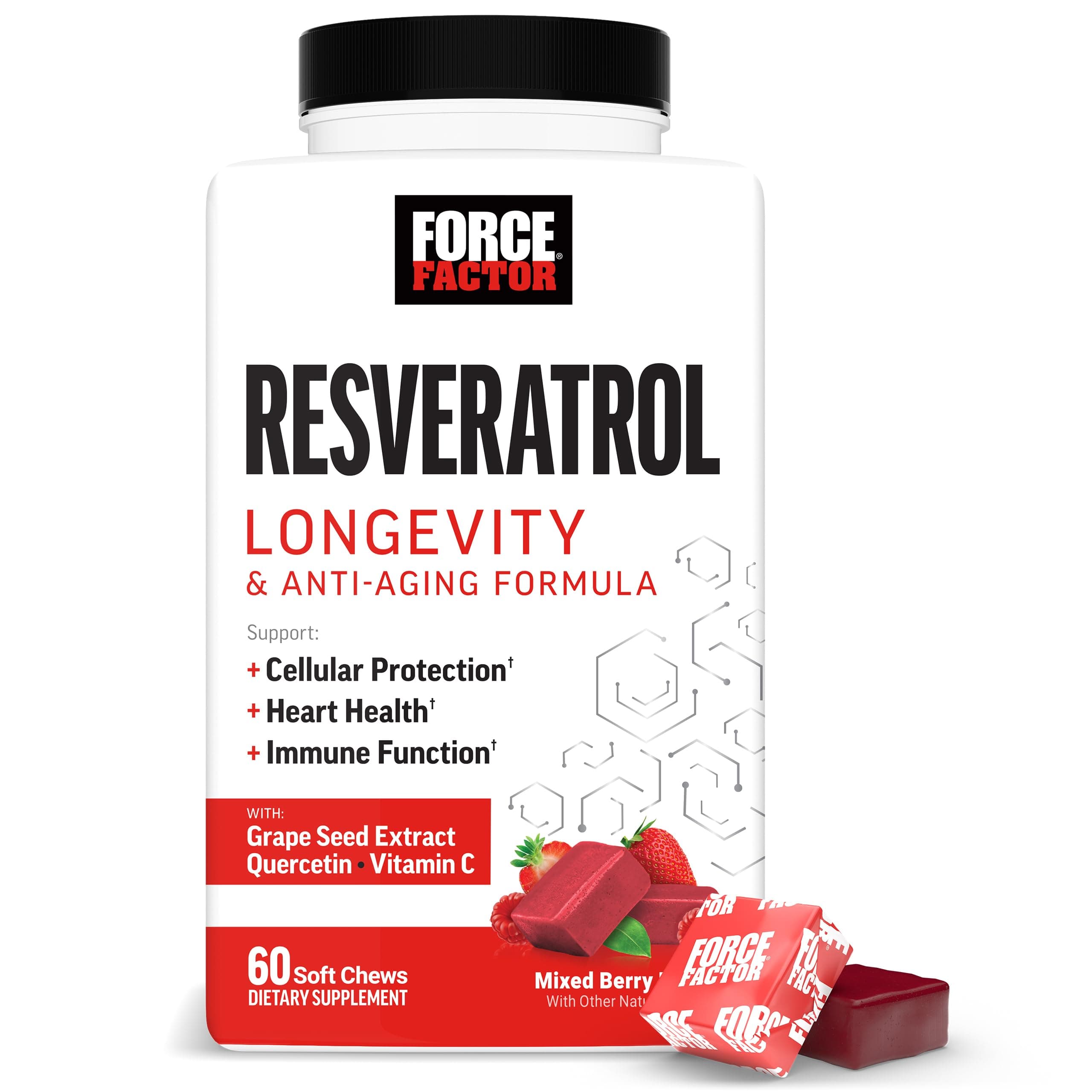 Force Factor Resveratrol Longevity & Anti-Aging, 60 Soft Chews