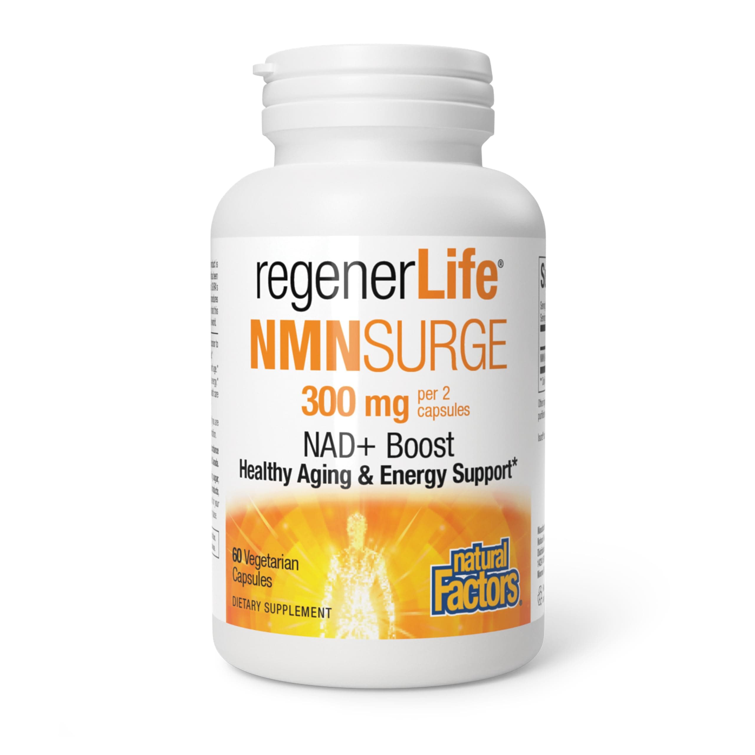 Natural Factors Regenerlife NMN NAD+ Boost, 300MG, 60 Vegetarian Capsules