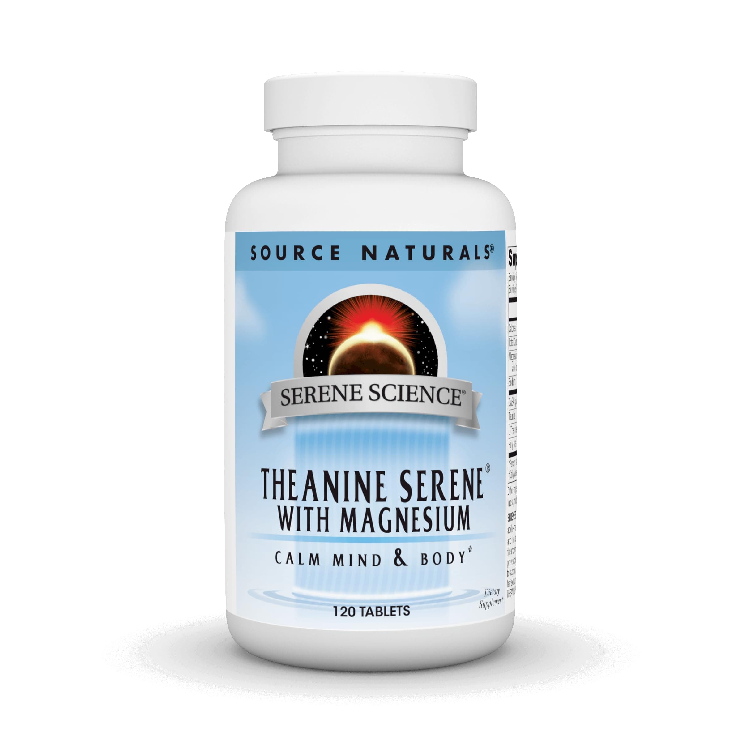 Source Naturals Serene Science L-Theanine with Magnesium and GABA, 120 Tablets