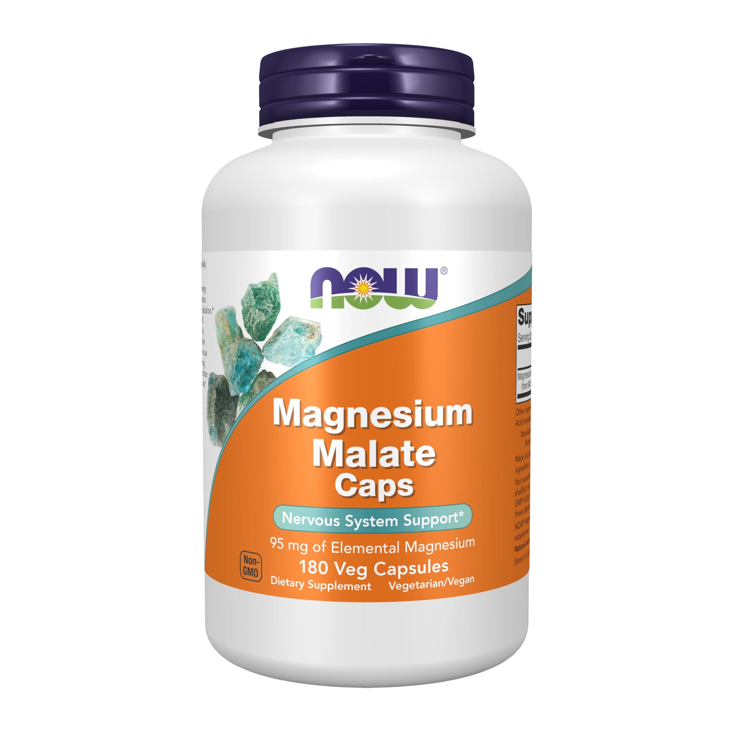 NOW Foods Magnesium Malate Capsules, 180 Count