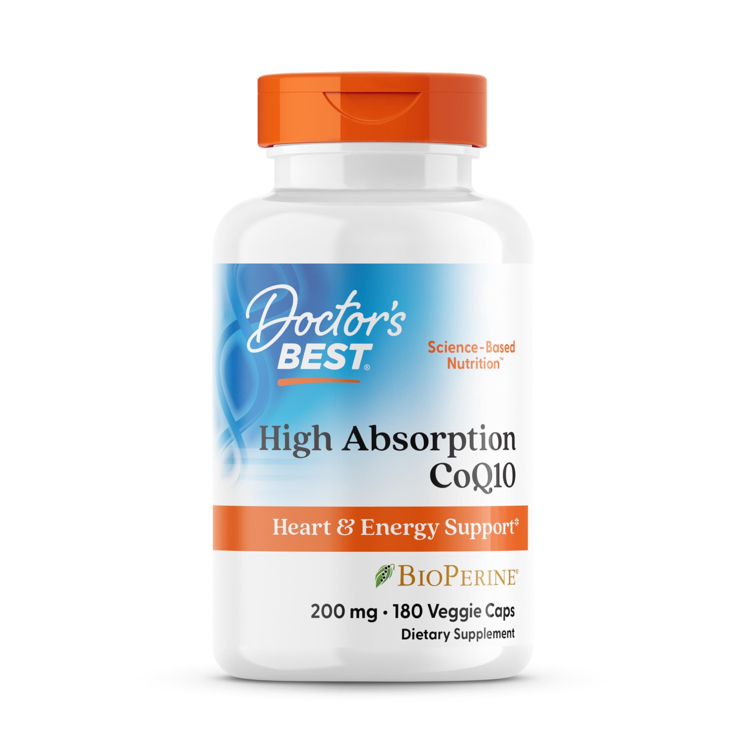 Doctor's BEST High Absorption CoQ10 200mg with BioPerine, 180 Veg Capsules