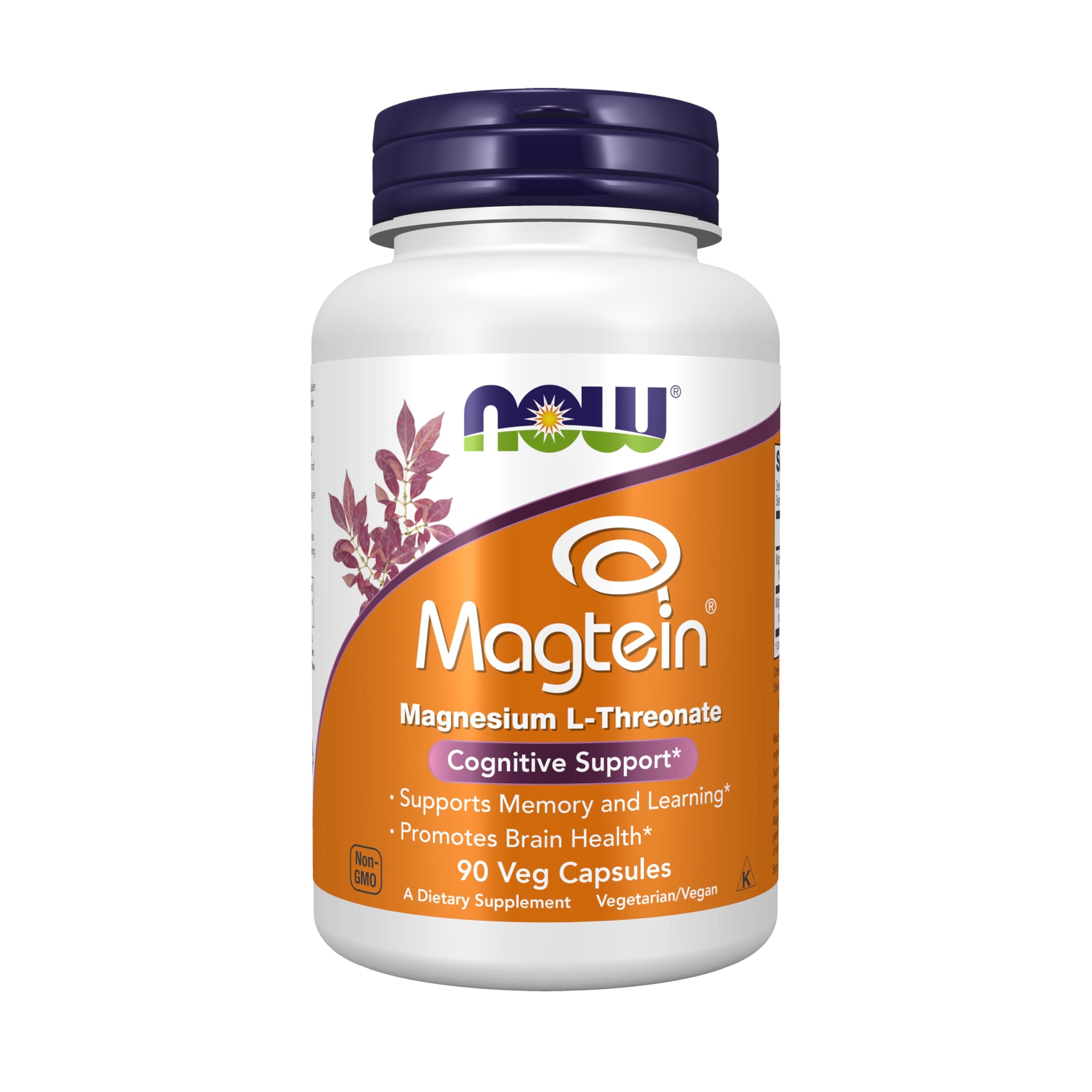 NOW Foods Magtein Magnesium Veg Capsules, 90 Count